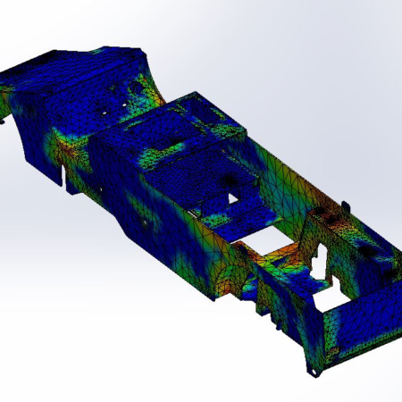 FEA analysis of chassis weldment